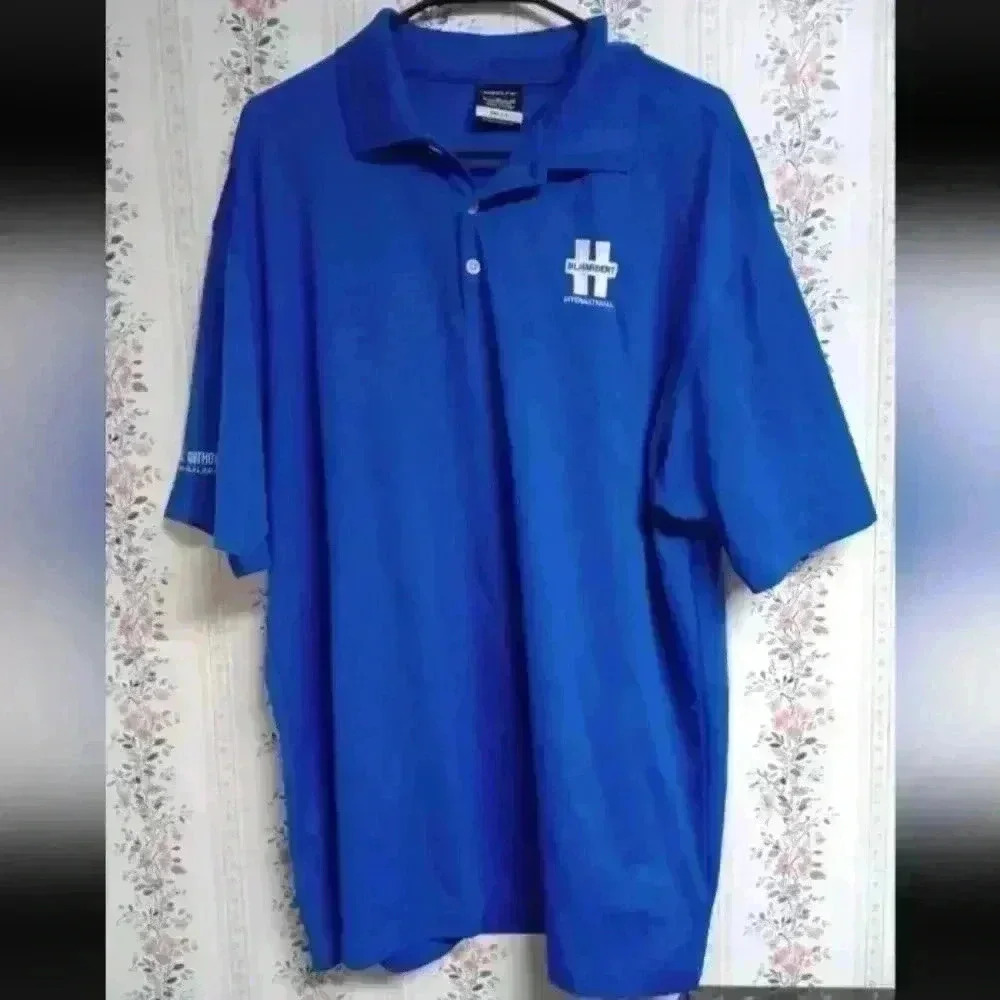 NIKE GOLF Dri Fit Mens Size XL Short Sleeve Golf Polo Shirt Blue Preppy Sports